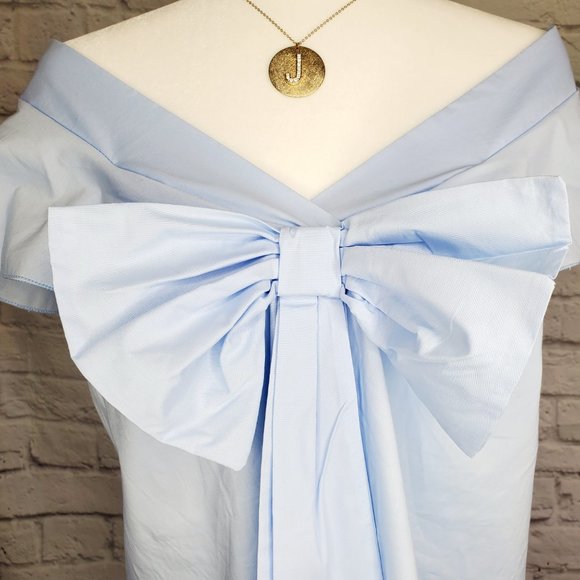 Giant Bow | Italian Blouse Light Blue | Small - Picture 5 of 13
